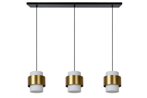 Pendelleuchte verstellbar Glas Schwarz Gold E27 110 cm