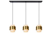 Pendelleuchte verstellbar Glas Schwarz Gold E27 110 cm