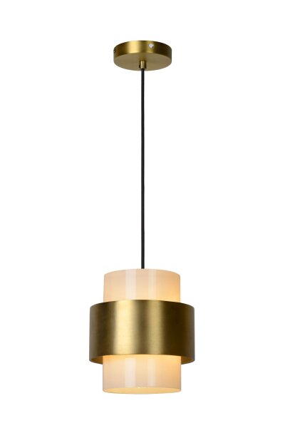 Pendelleuchte verstellbar Glas Gold Weiß E27 B:20 cm