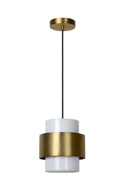 Pendelleuchte verstellbar Glas Gold Weiß E27 B:20 cm