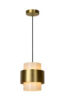 Pendelleuchte verstellbar Glas Gold Wei&szlig; E27 B:20 cm