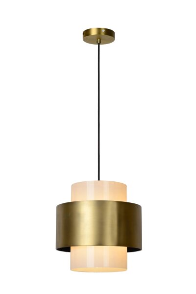 Hängelampe verstellbar Glas Gold Weiß E27 B:30 cm