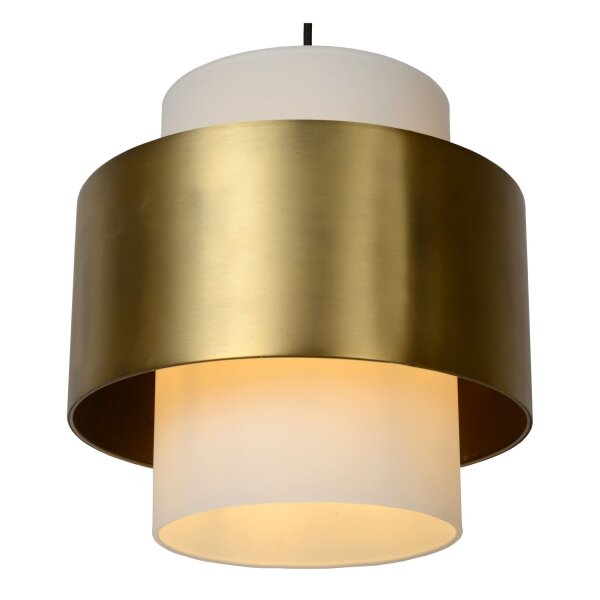 Hängelampe verstellbar Glas Gold Weiß E27 B:30 cm