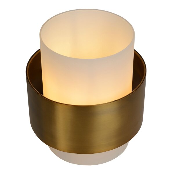 Tischleuchte Glas Gold Weiß Retro E27 H:23,5 cm