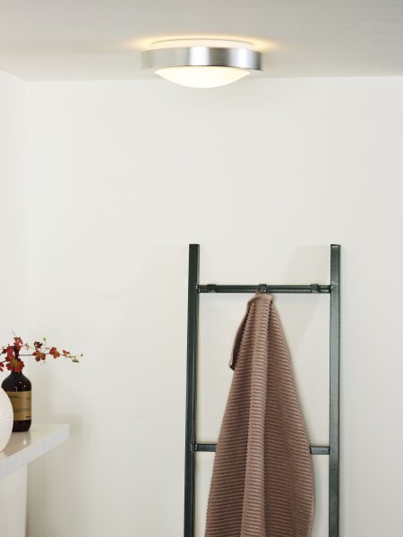 Deckenlampe blendarm Chrom E27 IP44 H:9 cm rund