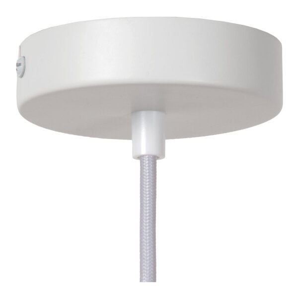 Hängelampe verstellbar Bambus Weiß Natur E27 Ø50 cm