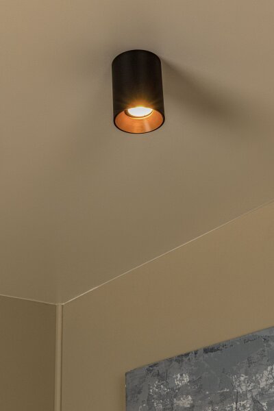 Deckenlampe Aluminium Schwarz GU10 Ø8 cm rund modern