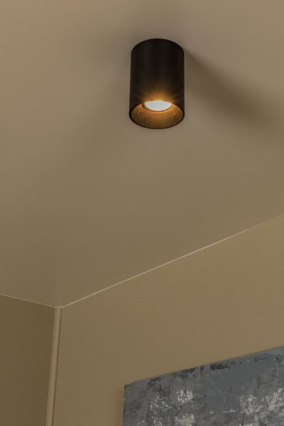 Deckenlampe Aluminium Schwarz GU10 Ø8 cm rund modern