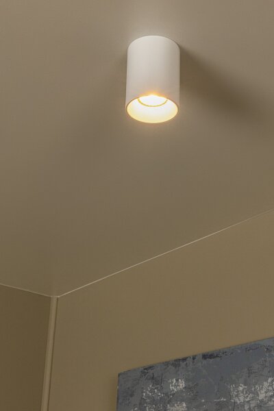 Deckenlampe Aluminium Weiß GU10 Ø8 cm rund modern