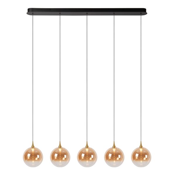 LED Pendelleuchte Glas Schwarz Bernstein 2700K L:120 cm