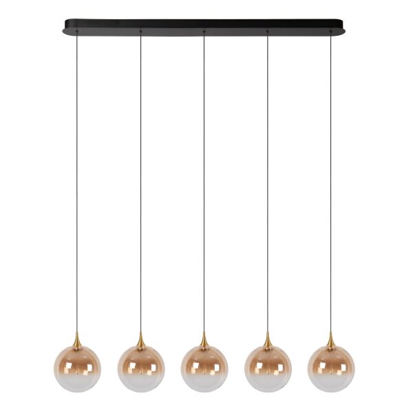 LED Pendelleuchte Glas Schwarz Bernstein 2700K L:120 cm
