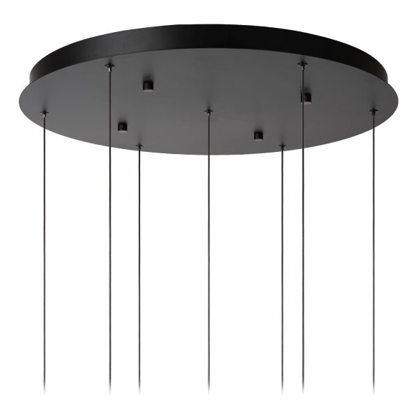LED Hängelampe Glas Schwarz Bernstein 2700K Ø84 cm