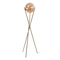LED Stehlampe dimmbar Dreibein Glas Bernstein 2700K
