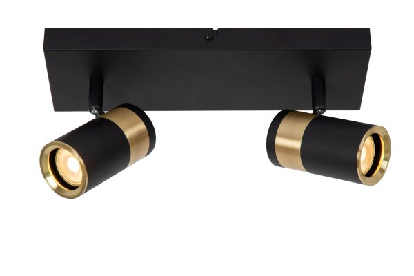 Deckenleuchte schwenkbar Schwarz Gold GU10 L:28 cm