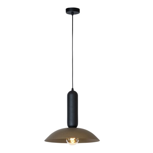Hängelampe verstellbar Schwarz Kaffeebraun E27 B:40 cm