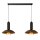 Hängelampe verstellbar Schwarz Kaffeebraun E27 L:114 cm