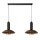 Hängelampe verstellbar Schwarz Kaffeebraun E27 L:114 cm