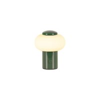 LED Tischlampe Akku Touchdimmer Glas Gr&uuml;n Wei&szlig; 2700K