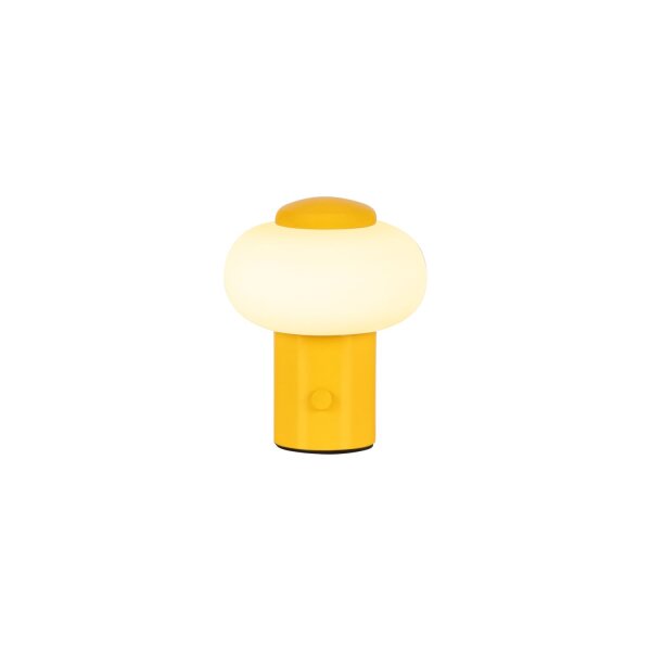 LED Tischleuchte Akku Touchdimmer Glas Gelb 2700K