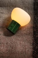 LED Tischleuchte Akku Glas Grün Weiß satiniert...