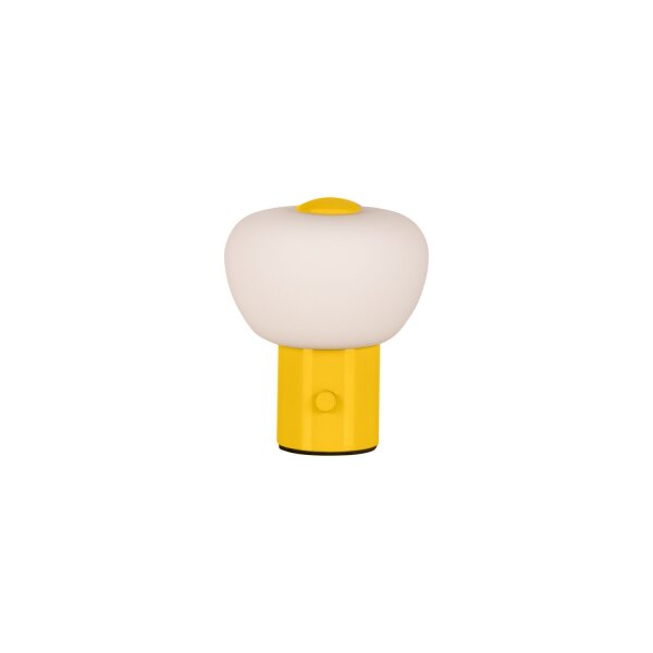 LED Tischlampe Akku Glas Gelb Weiß satiniert 2700K