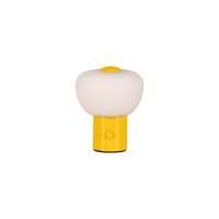LED Tischlampe Akku Glas Gelb Weiß satiniert 2700K