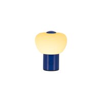 LED Tischlampe Akku Glas Blau Wei&szlig; 2700K H:9,5 cm 60 lm