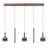 LED Pendelleuchte Kupfer Rauchglas 2200-3300K L:138 cm