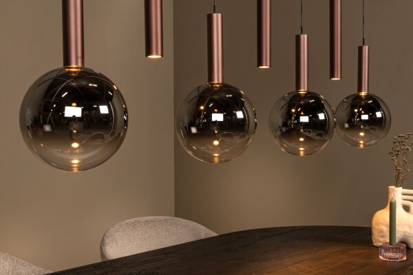 LED Pendelleuchte Kupfer Rauchglas 2200-3300K L:137 cm