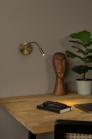 LED Wandleuchte Akku flexibel Messing USB 3000K H:11 cm