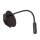 LED Wandleuchte Akku flexibel Schwarz USB 3000K H:11 cm