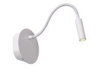 LED Wandlampe Akku verstellbar Wei&szlig; USB-C 3000K T:29 cm