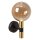 Wandlampe USB-C Glas Bernstein Schwarz Gold G9 GU10