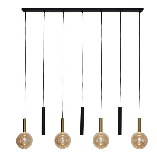 Hängelampe Glas Schwarz Bernstein G9 GU10 L:143 cm