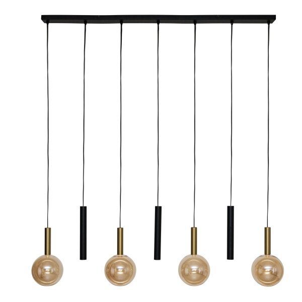 Hängelampe Glas Schwarz Bernstein G9 GU10 L:143 cm