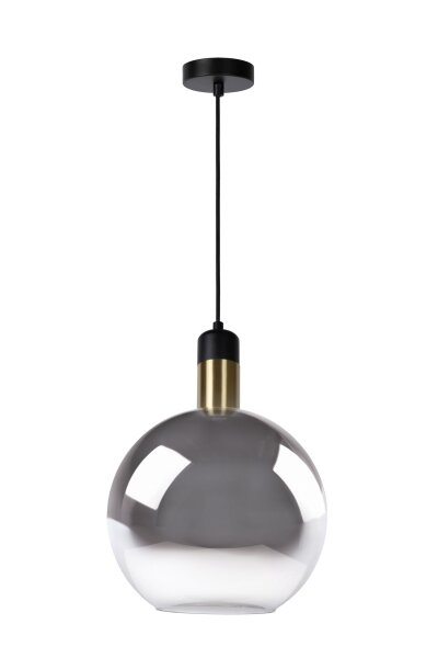 Hängelampe verstellbar Schwarz Rauchglas E27 Ø28 cm
