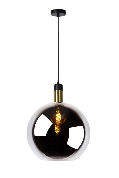 Hängelampe verstellbar Schwarz Rauchglas E27 B:40 cm
