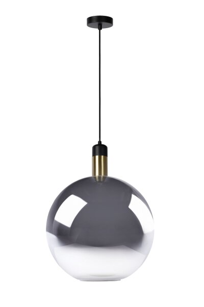 Hängelampe verstellbar Schwarz Rauchglas E27 B:40 cm