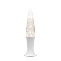 Elegante Lavalampe ANGELINA Weiß Silber Glitter 40cm