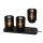 LED Tischlampe Akku Touchdimmer Holz Schwarz 2200K
