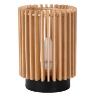 LED Tischleuchte Akku 3er Set Holz Schwarz 2200K