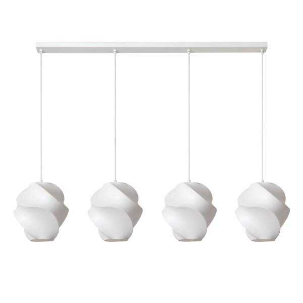 Hängelampe verstellbar Seide Weiß E27 L:127 cm