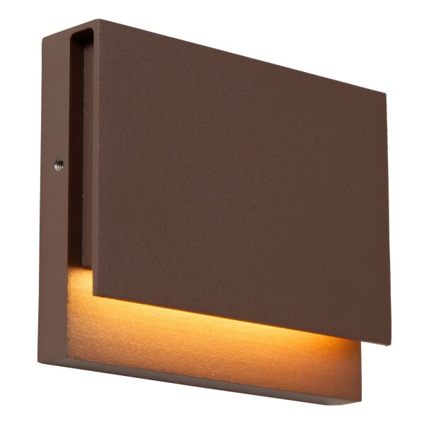 LED Außenwandleuchte Rostbraun 2700K IP54 H:9 cm