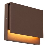 LED Au&szlig;enwandleuchte Rostbraun 2700K IP54 H:9 cm