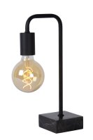 Tischlampe Marmor Stahl Schwarz E27 H:35 cm Vintage