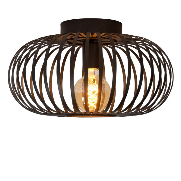 Deckenleuchte Schwarz Drahtschirm E27 Ø39,5 cm rund
