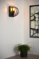 Wandlampe Metall Schwarz Drahtschirm E14 H:17 cm modern
