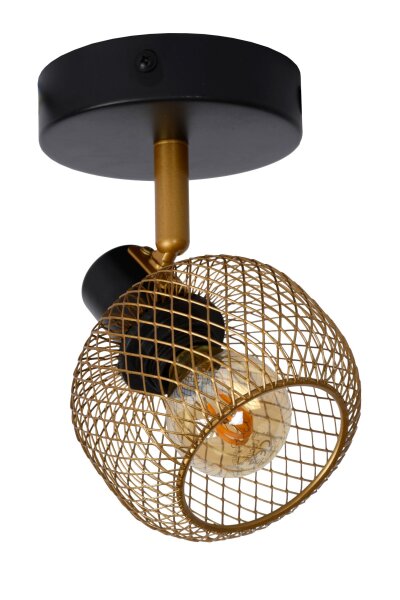 Deckenlampe schwenkbar Schwarz Messing E14 L:14,5 cm
