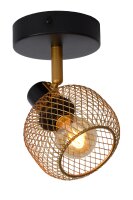 Deckenlampe schwenkbar Schwarz Messing E14 L:14,5 cm