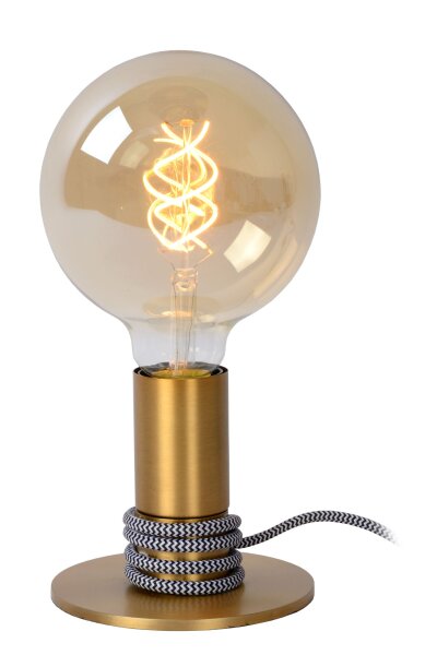 Tischlampe Kabelschalter Stahl Messing E27 Vintage